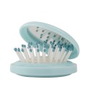 Mini foldable hair brush with cosmetic mirror with custom logo 