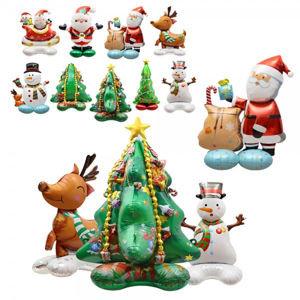 Large 4D Christmas Mylar Balloon